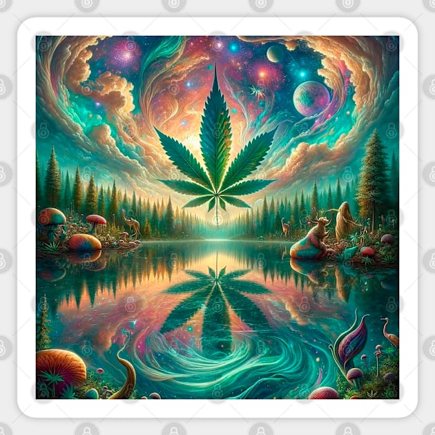 Enchanted Forest Cannabis Universe Sticker by Doming_Designs